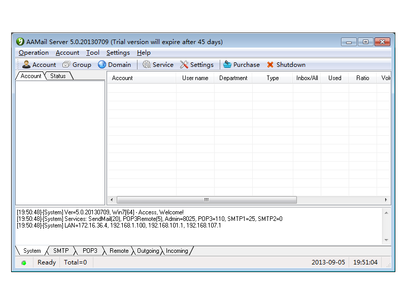 Click to view AA Mail Server 5.0 screenshot